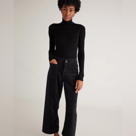 NWT!! Quince Organic Stretch Corduroy Cropped Wide Leg Pants - Picture 3 of 8